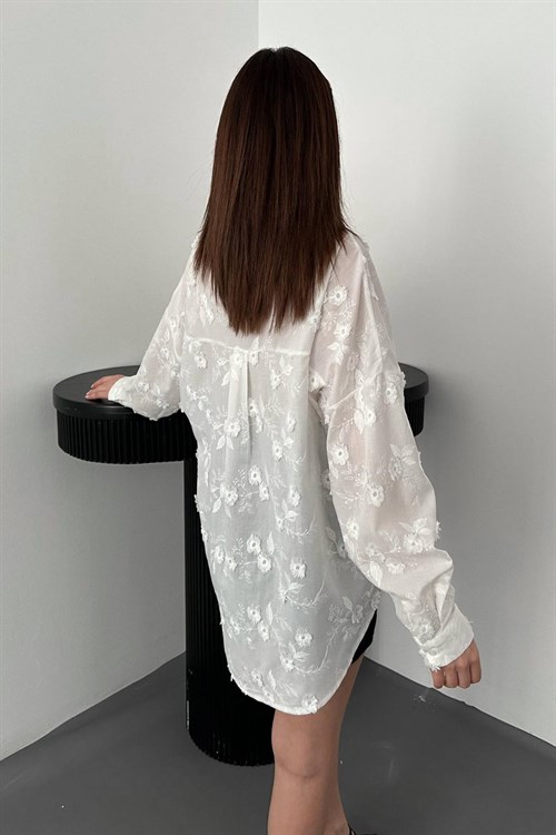 Wholesale White Embroidered Shirt