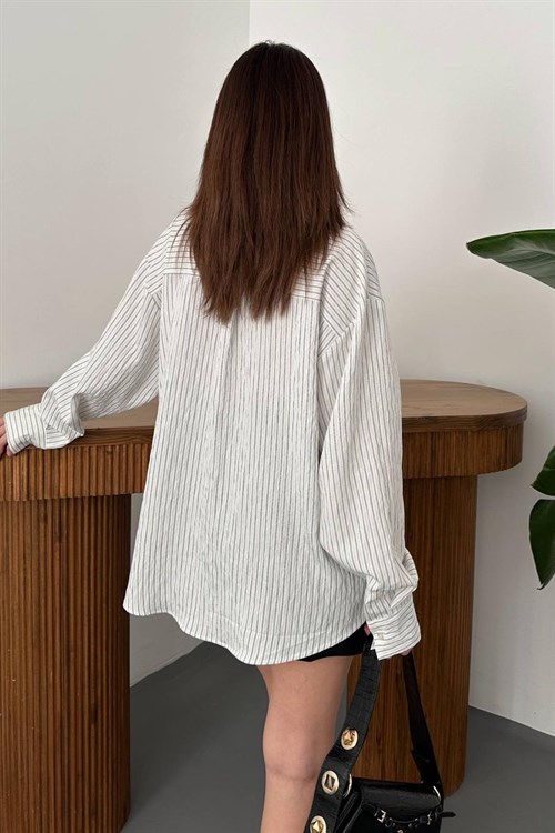 Wholesale White Striped Shirt