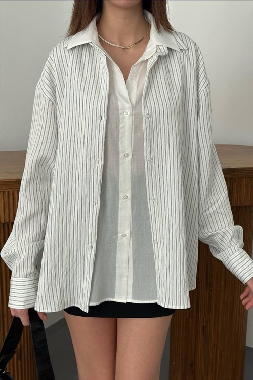 Wholesale White Striped Shirt