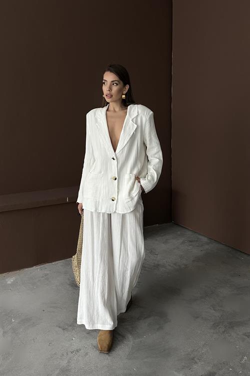 Wholesale White Oversize Muslin Set