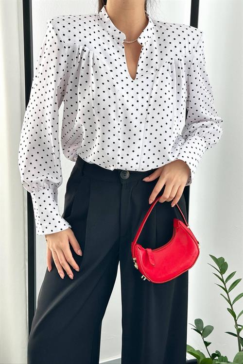 Wholesale White Polka Dot Shirt