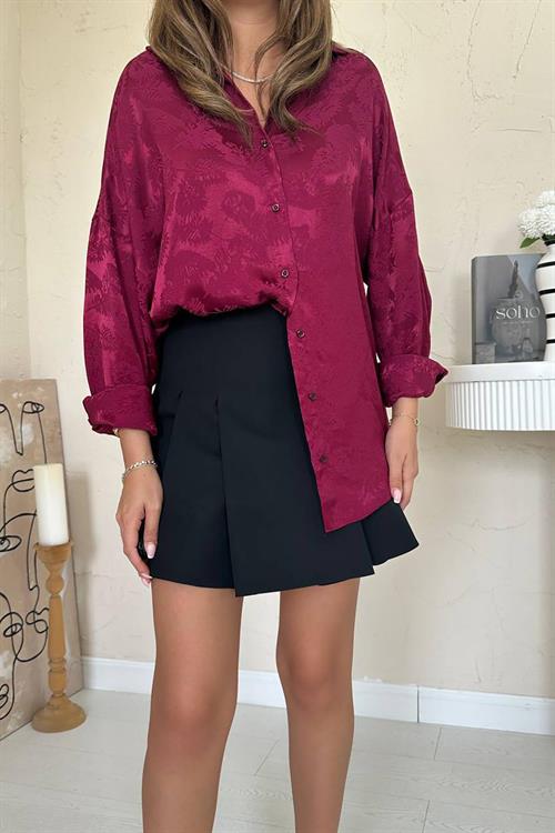 Wholesale Burgundy Jacquard Shirt