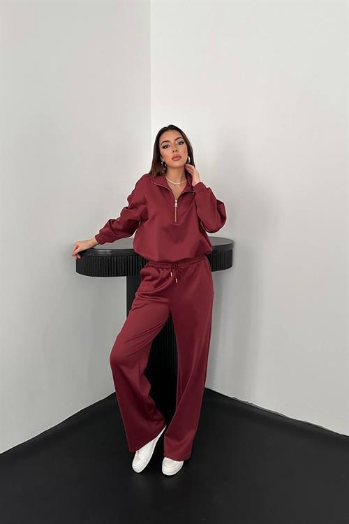 Wholesale Burgundy Zip-Front Scuba Suit