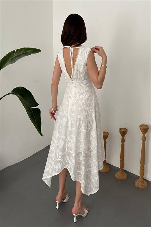 Wholesale Ecru Embroidered Dress