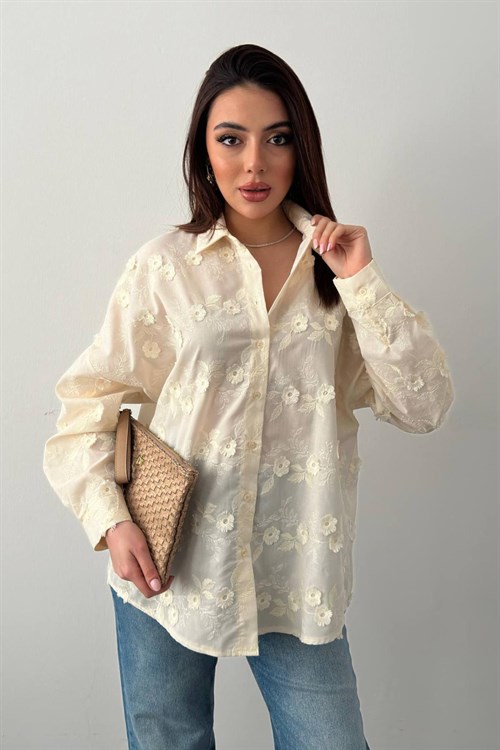 Wholesale Ecru Embroidered Shirt