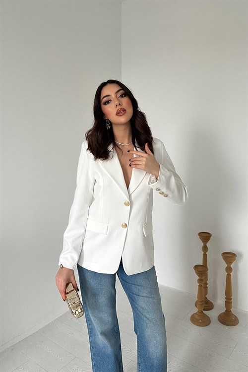 Wholesale Ecru Blazer with Gold Buttons