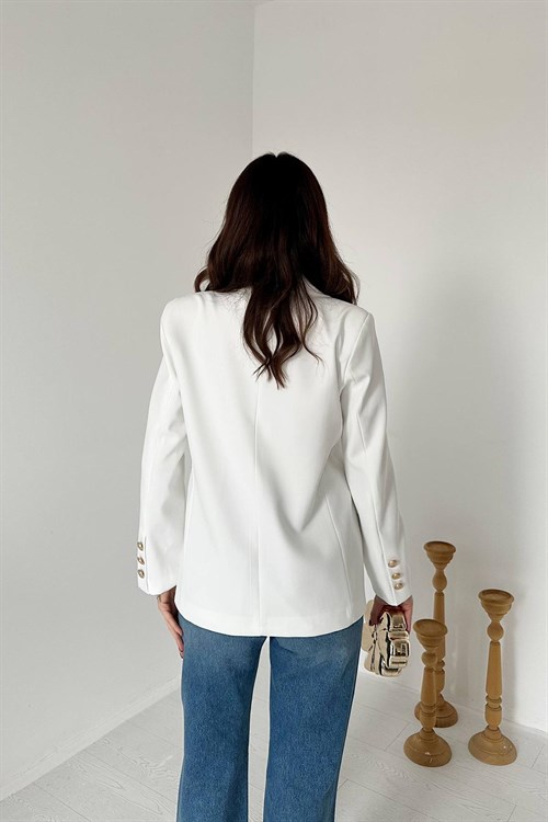 Wholesale Ecru Blazer with Gold Buttons