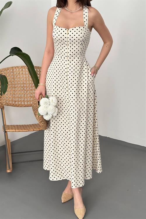 Wholesale Ecru Polka Dot Dress