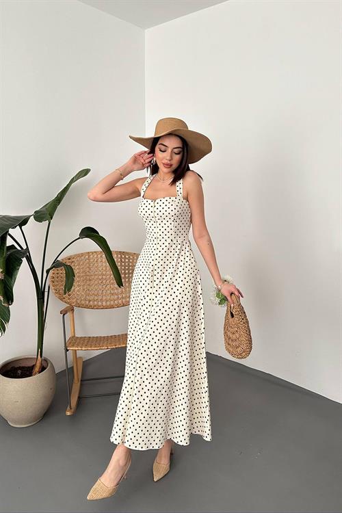 Wholesale Ecru Polka Dot Dress