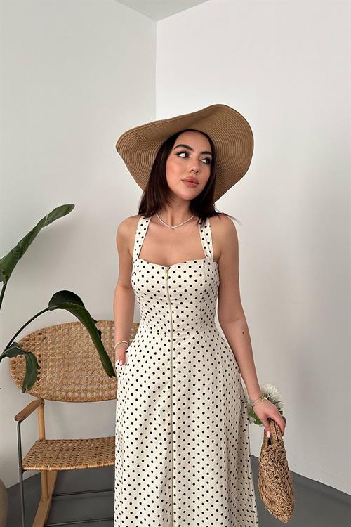 Wholesale Ecru Polka Dot Dress