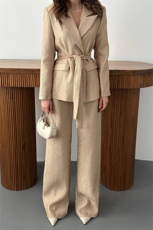 Wholesale Gold Sparkly Suit with Matching Belt