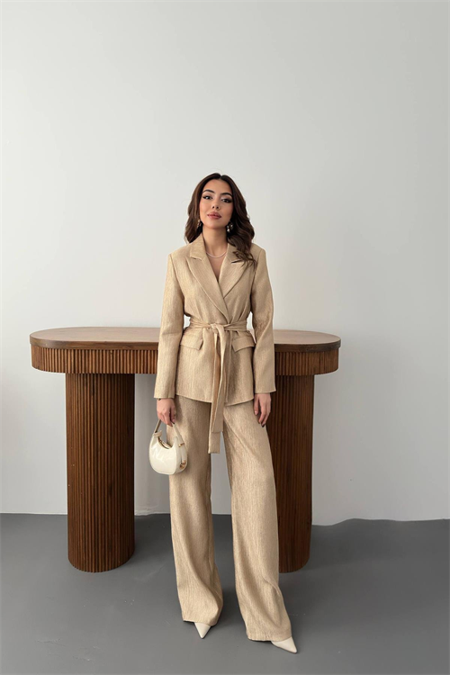 Wholesale Gold Sparkly Suit with Matching Belt