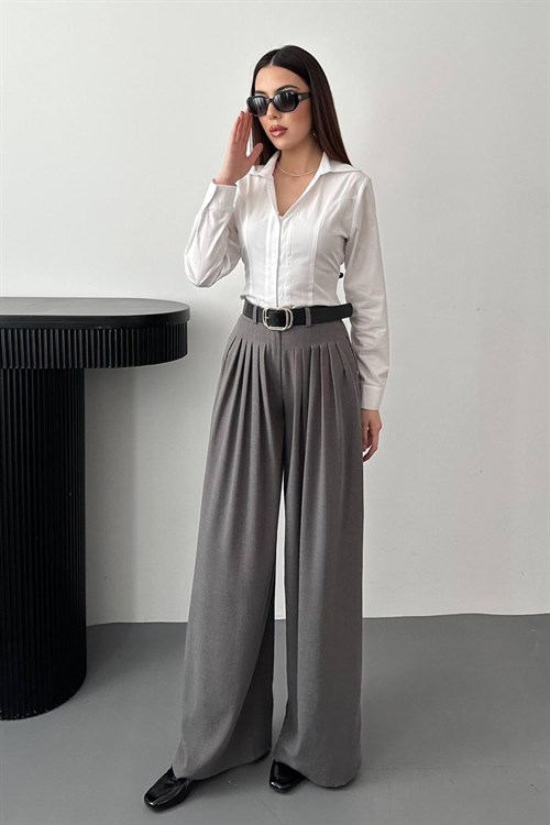 Wholesale Grey Pleated Trousers