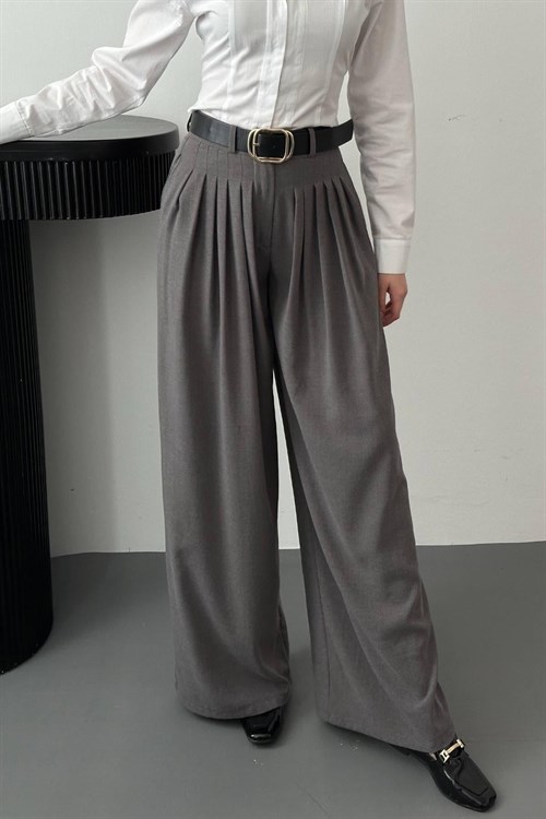 Wholesale Grey Pleated Trousers