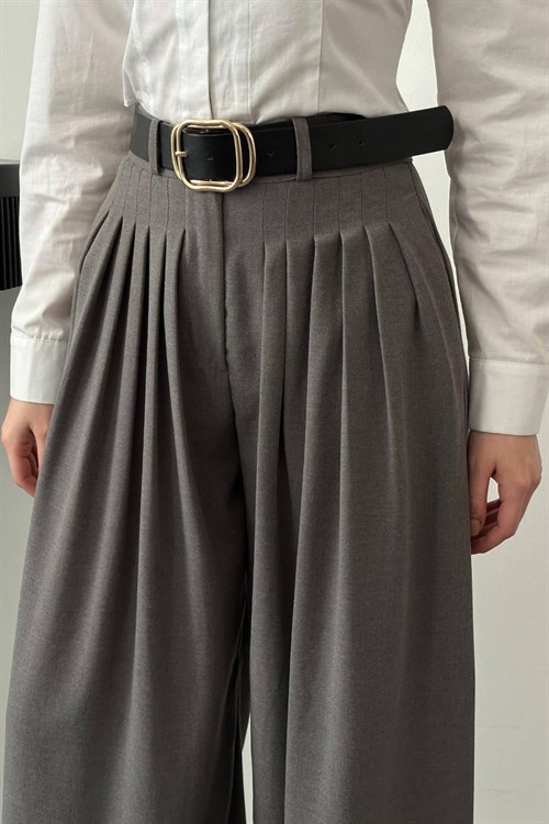 Wholesale Grey Pleated Trousers