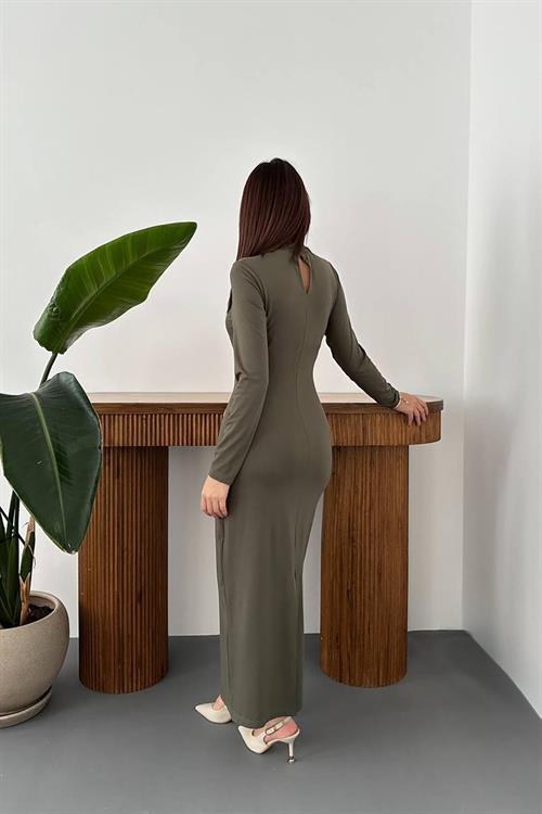 Wholesale Khaki Dress with Buckle Waist