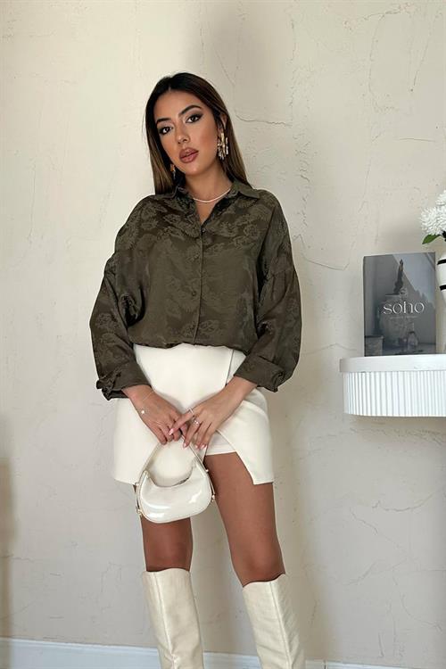 Wholesale Khaki Jacquard Shirt