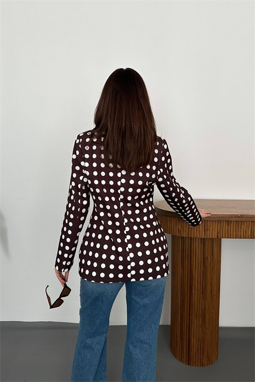 Wholesale Brown Polka Dot Blazer