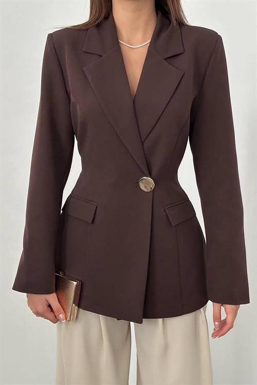Wholesale Brown Waist-Fit Blazer