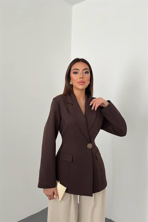 Wholesale Brown Waist-Fit Blazer