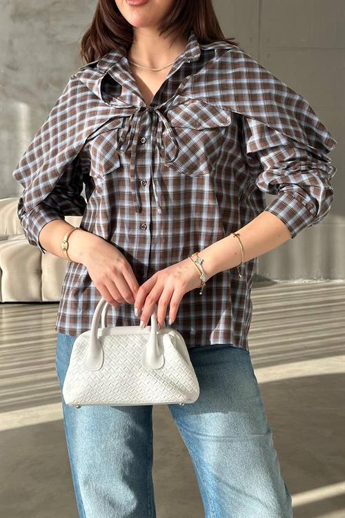 Wholesale Brown Plaid Shirt