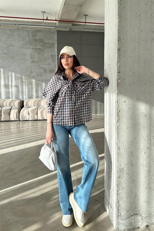 Wholesale Brown Plaid Shirt