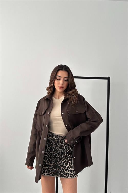 Wholesale Brown Gabardine Shirt