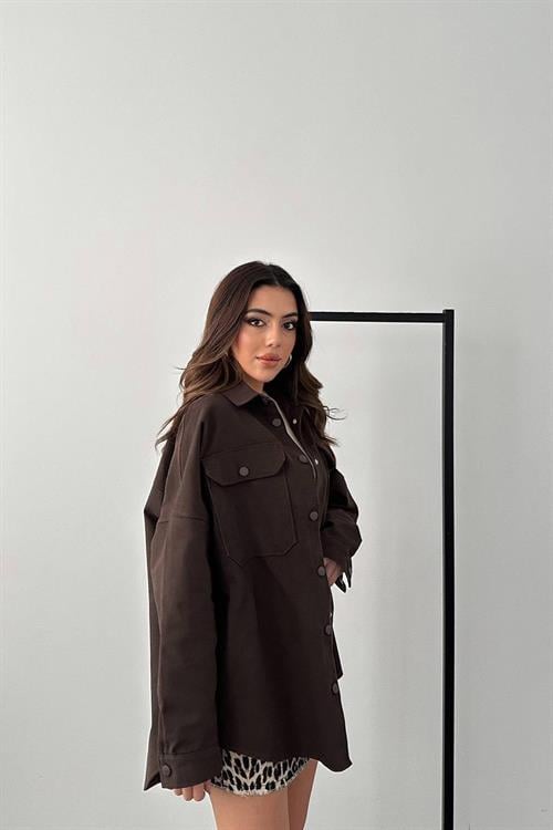 Wholesale Brown Gabardine Shirt