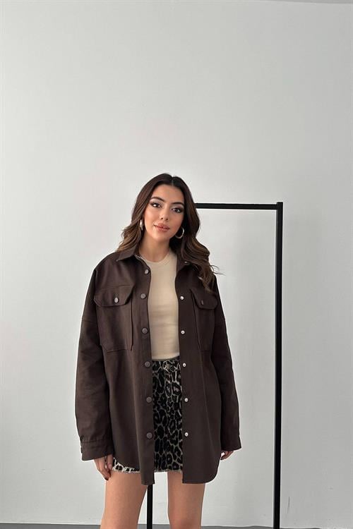 Wholesale Brown Gabardine Shirt