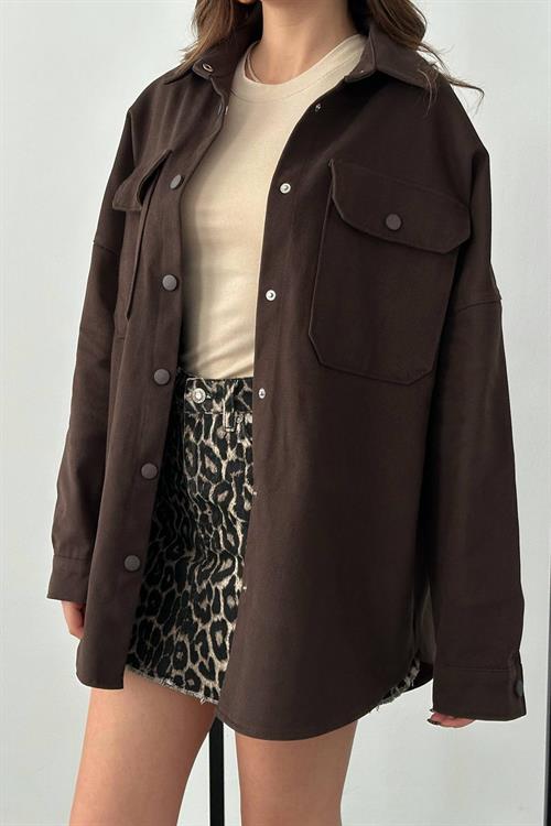 Wholesale Brown Gabardine Shirt