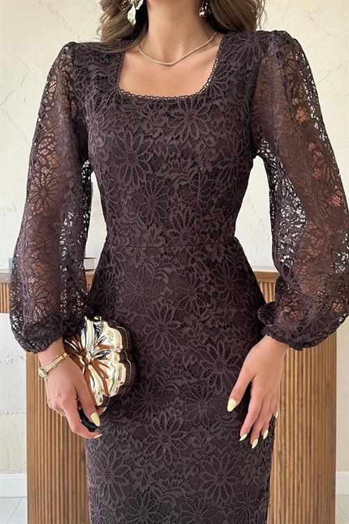 Wholesale Brown Lace Dress