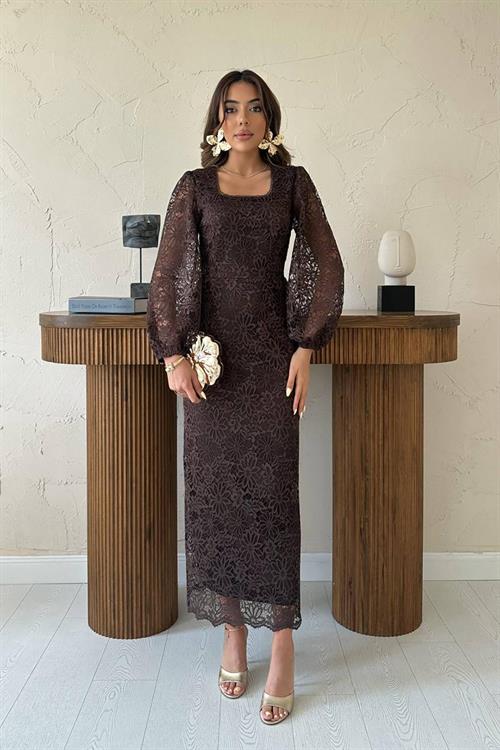 Wholesale Brown Lace Dress