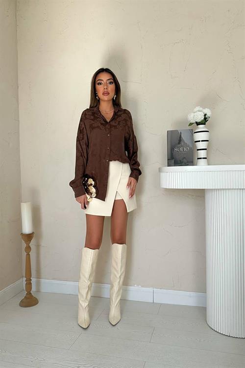 Wholesale Brown Jacquard Shirt