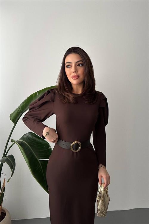 Wholesale Brown Dress with Belt