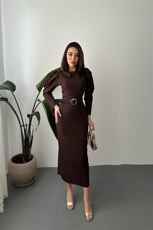Wholesale Brown Dress with Belt