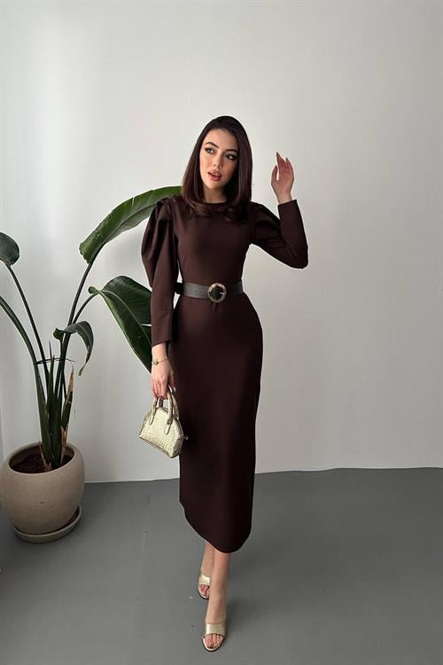 Wholesale Brown Dress with Belt