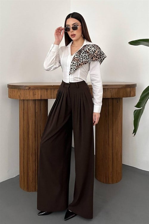 Wholesale Brown Pleated Trousers