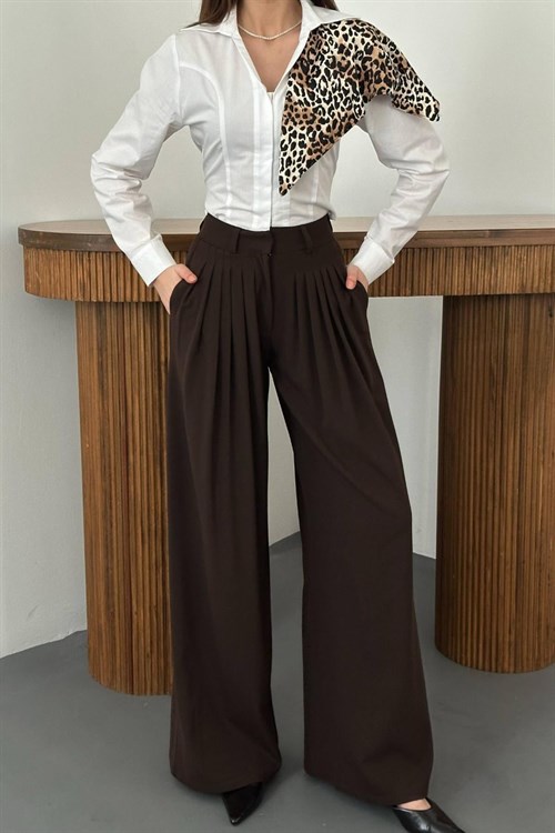 Wholesale Brown Pleated Trousers