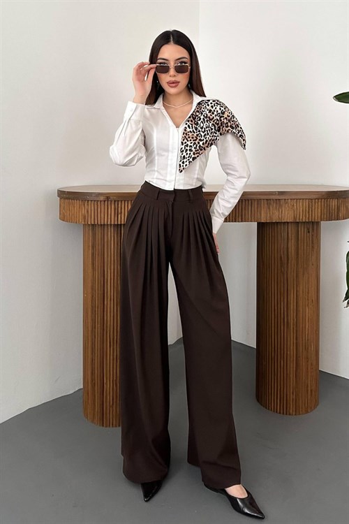 Wholesale Brown Pleated Trousers