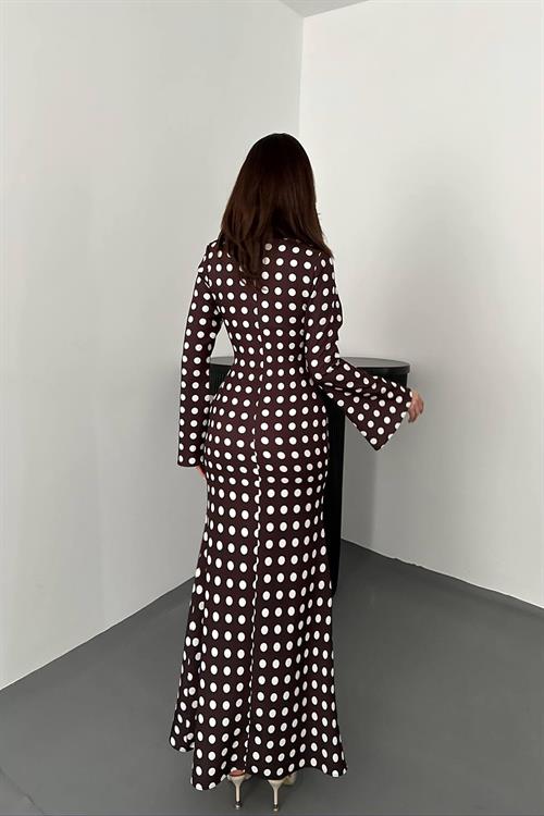 Wholesale Brown Polka Dot Bodycon Dress