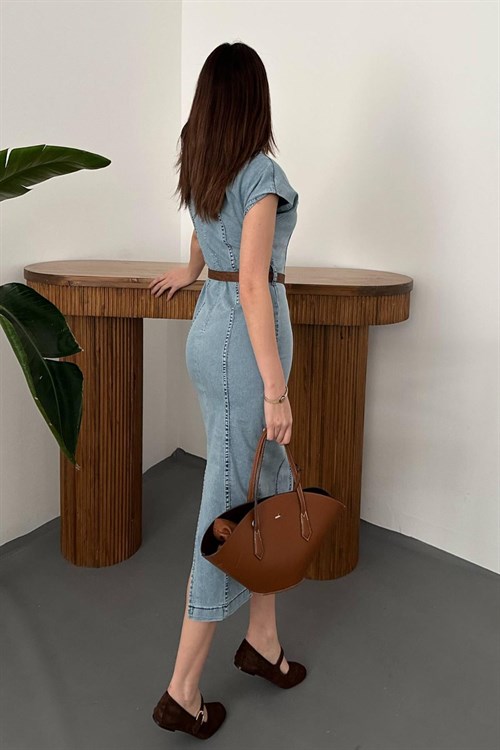 Wholesale Snow Wash Denim Long Dress