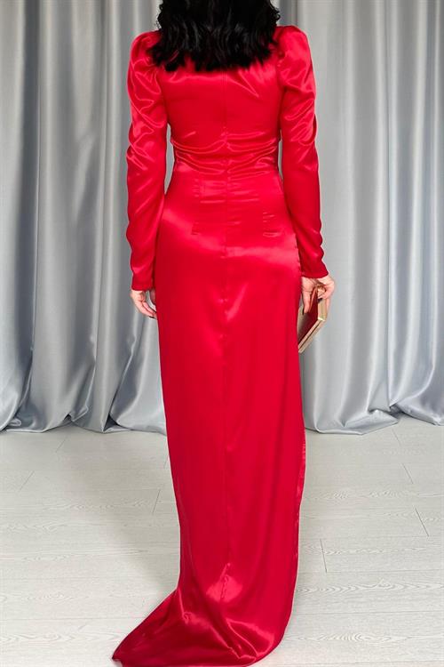 Wholesale Red Dress with Cups and Slit