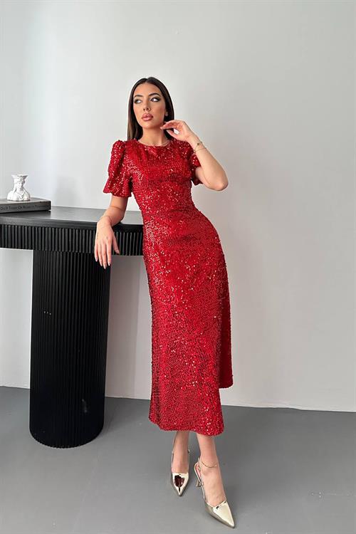 Wholesale Red Sequin Dress