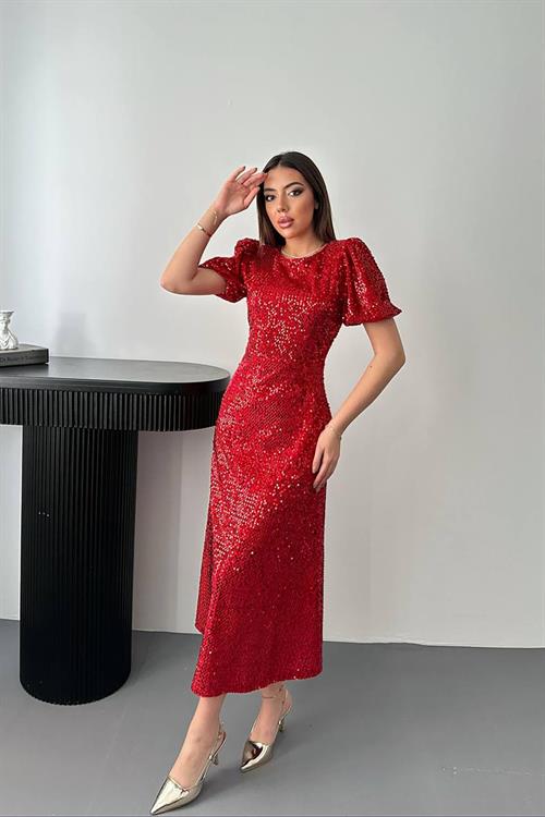 Wholesale Red Sequin Dress