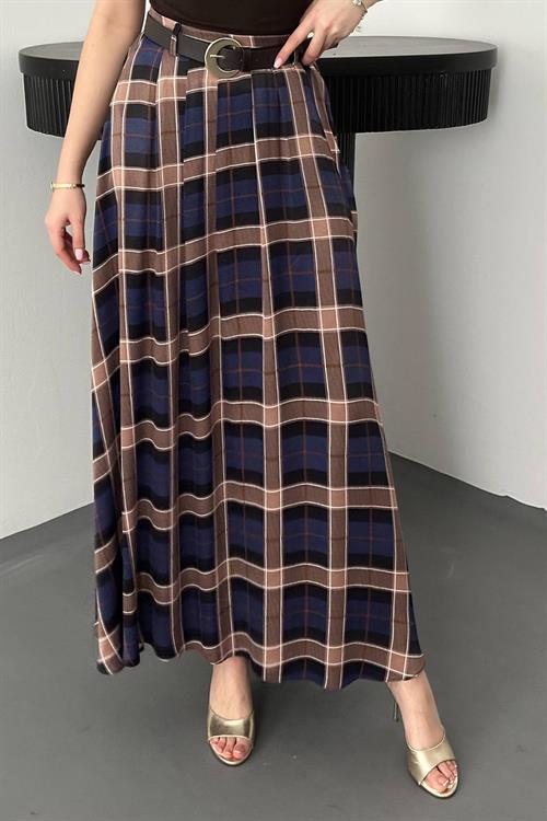 Wholesale Navy Plaid Skirt