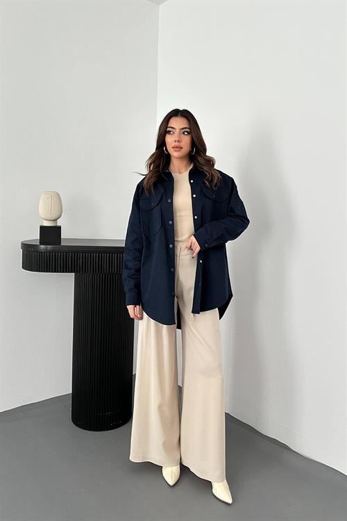 Wholesale Navy Gabardine Shirt