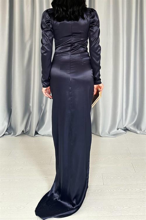 Wholesale Navy Dress with Cups and Slit