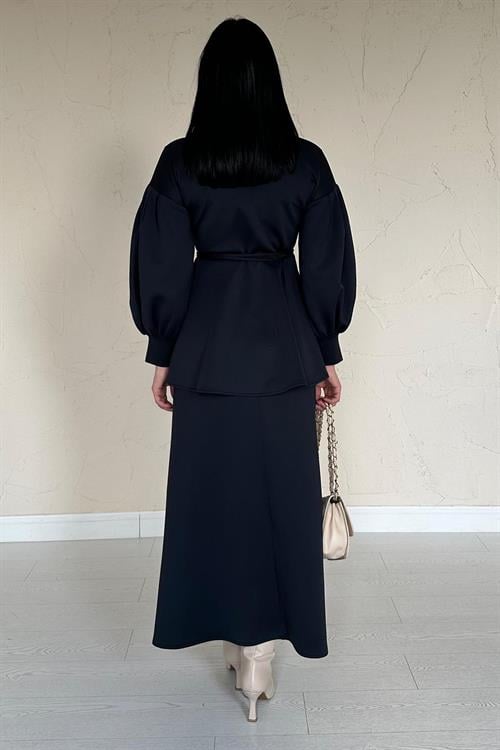 Wholesale Navy Blue Rose Detailed Suit