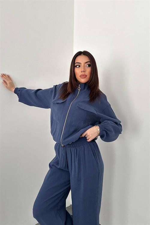 Wholesale Navy Modal Fabric Two-Piece Set