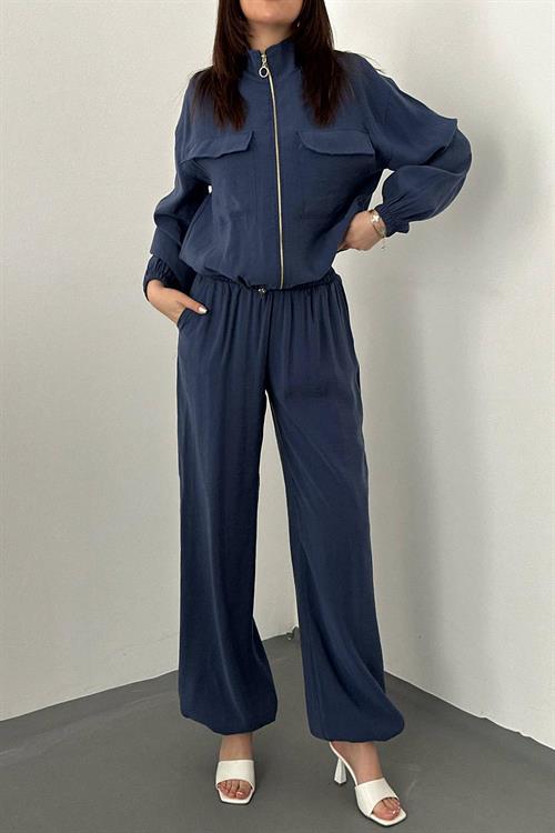 Wholesale Navy Modal Fabric Two-Piece Set